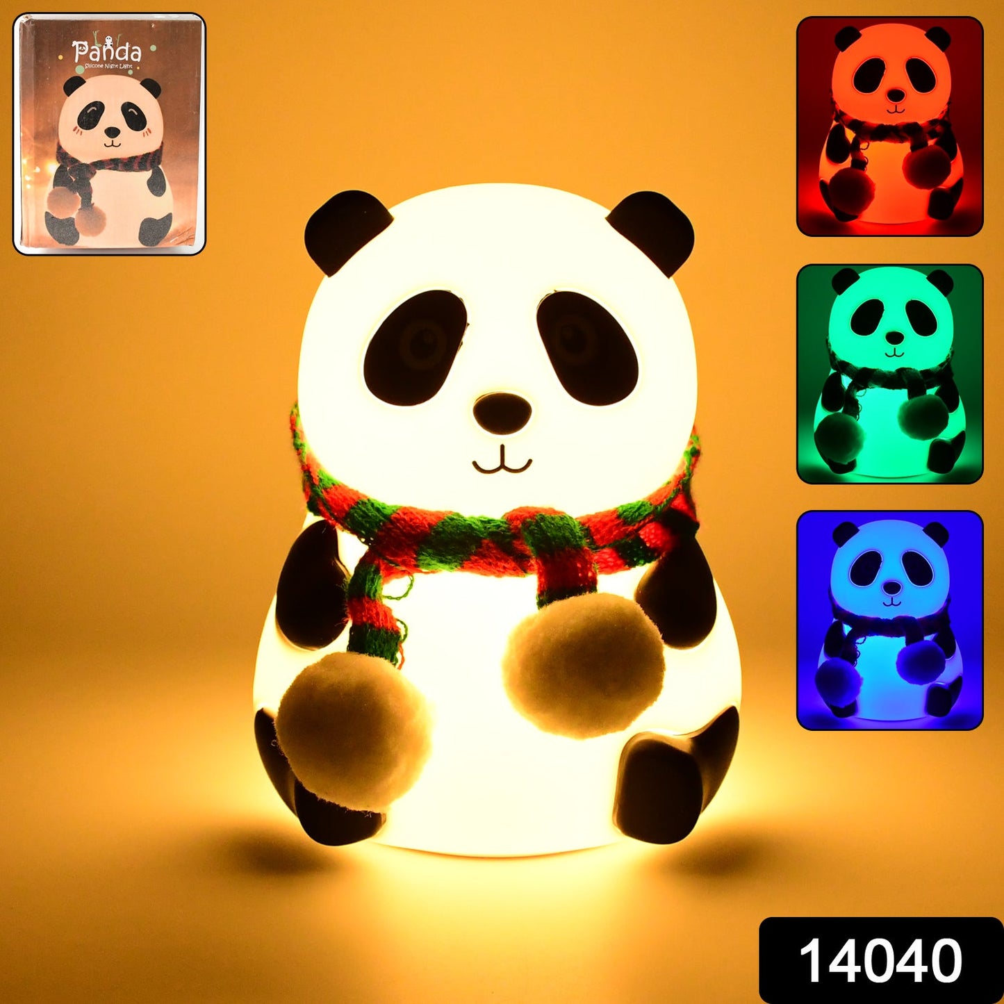 7 Color LED Silicone Panda Lamp