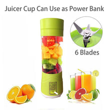 🍹 Portable 6-Blade USB Electric Juicer | Rechargeable Smoothie & Protein Shaker Bottle 380ml | On-the-Go Fruit & Vegetable Blender