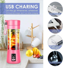 🍹 Portable 6-Blade USB Electric Juicer | Rechargeable Smoothie & Protein Shaker Bottle 380ml | On-the-Go Fruit & Vegetable Blender