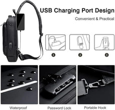 SecureStyle🔐 Waterproof Sling Bag | Anti-Theft Crossbody Backpack for Daily Commute & Travel✈️🧳